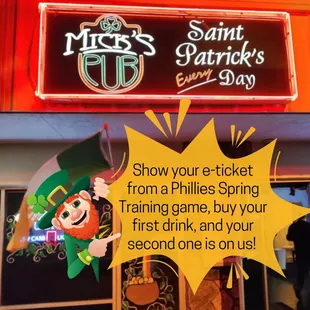 Phillies Fans, just show your eticket to the game you attended, buy your first drink, second one is on us!