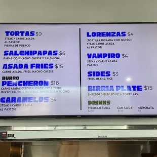 the menu