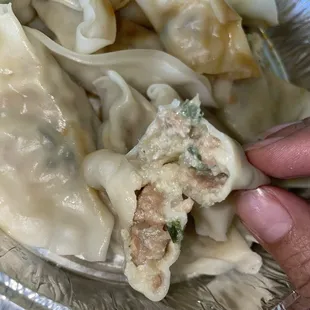 a plate of dumplings