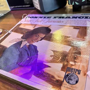 Menus made from album covers