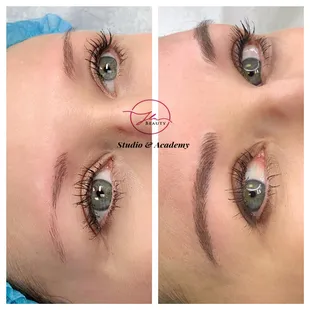 Microblading with light shading