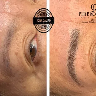 Before and after Microblading
