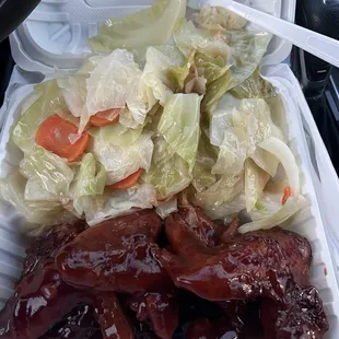 Bbq wings and cabbage