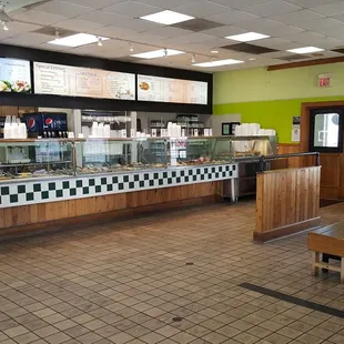 the inside of a restaurant