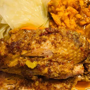 Turkey cabbage and candied yams