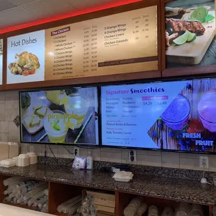 menus on the wall