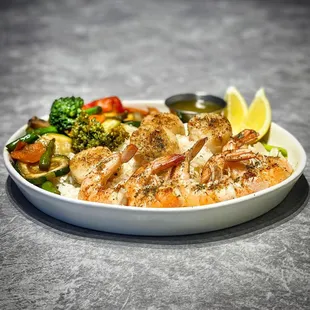 shrimp and vegetables in a bowl