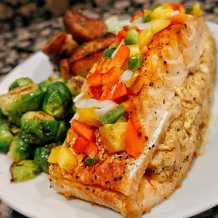 a close up of a plate of food