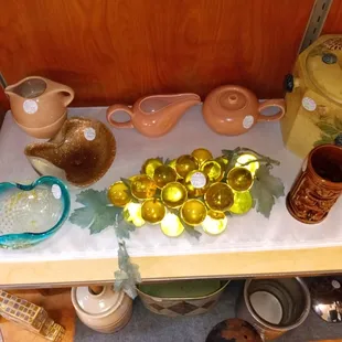 Russel Wright, Murano, lucite grapes, tiki mug.