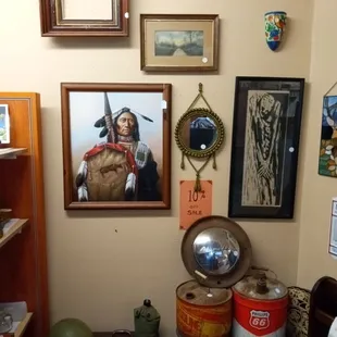 Original painting, gas and oil can