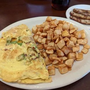 Bacoado omlette and a bunch of potatoes