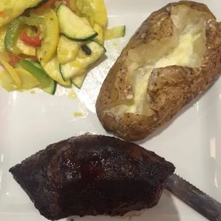 a steak and a baked potato