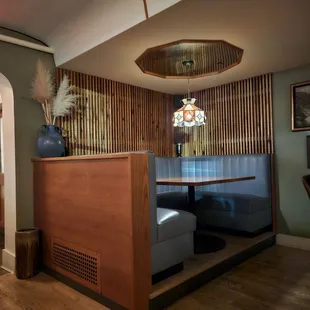 Cozy booth in bar