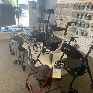 Walkers, rollators, and even a stand up rollator
