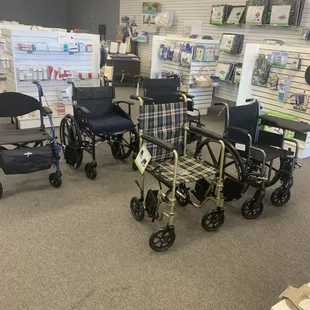 Variety of wheelchairs for sale or rent