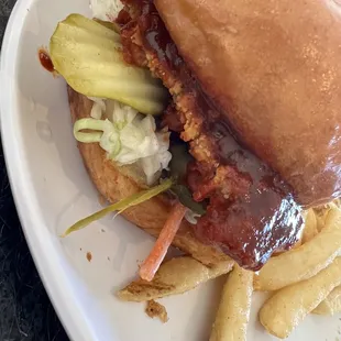 a sandwich and french fries