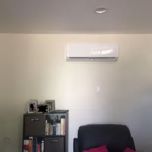 Mini split in the living room! Looks great and very hi-tech
