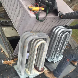 Cracked heat exchanger swap