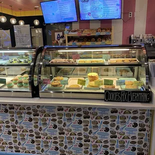 Menu and display case.