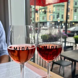 Glasses of Lambrusco