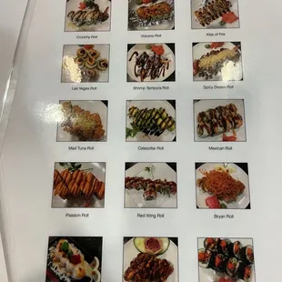 a variety of different types of sushi