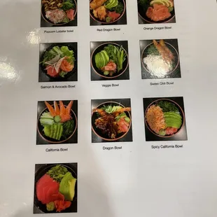 a menu for a restaurant