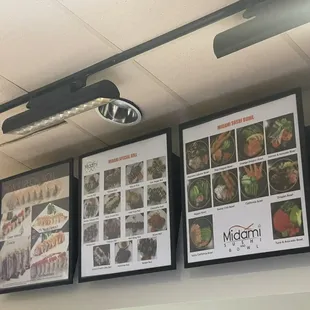 menus on the wall