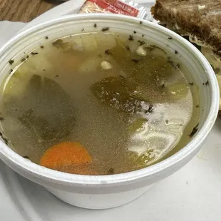 Lemon chicken orzo soup.