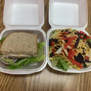 Sandwich and salad