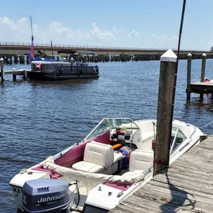 Arrive via land or water!  We have plenty of room for boats and cars.