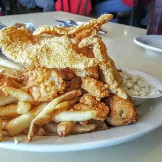 Fried Shrimp and Thin Catfish