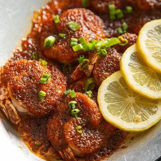 Barbequed Shrimp In Homemade Red Barbeque Sauce