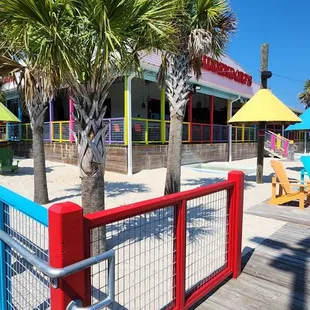 Sand Play Area for the kids with tiki huts and fountains