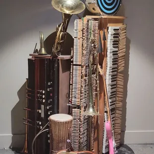 various musical instruments on display
