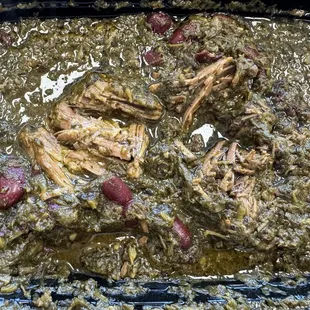 Close up of the Ghormeh Sabzi Stew. Nuanced flavoring throughout. Herbal and earthy!