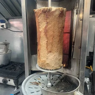 a pita being cooked