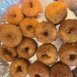 a plate of doughnuts