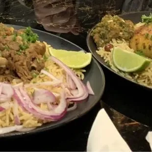 Lamb Mendi (left) Chicken Mendi (right)