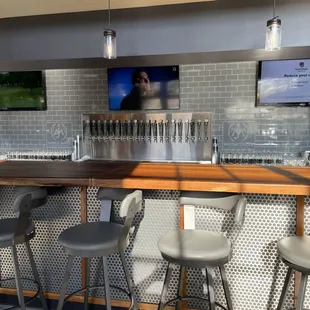 Lots of taps and very comfortable bar stools.