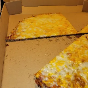 Pep pizza and cheese pizza