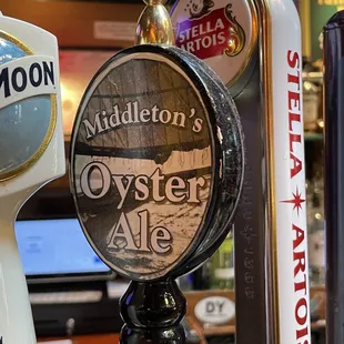 a selection of beer taps