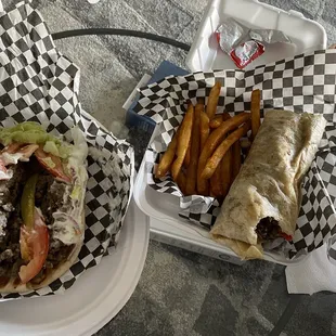 Gyros (left) and shawarma (right)