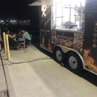 a food truck at night