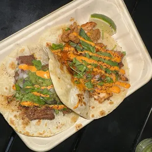 Steak Kabob Tacos and Chicken Kabob Tacos