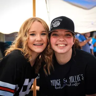 Emma and Madelyn, Midge &amp; Millie's employee/owner at Okmulgee block party catering
