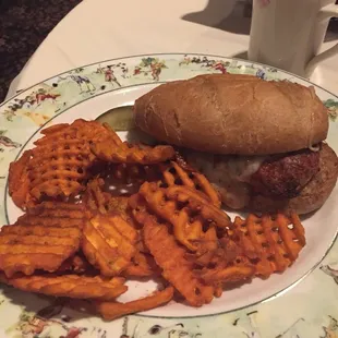 Chicken Parmesan sandwich and Sweet Potato Waffle Fries- pretty good!