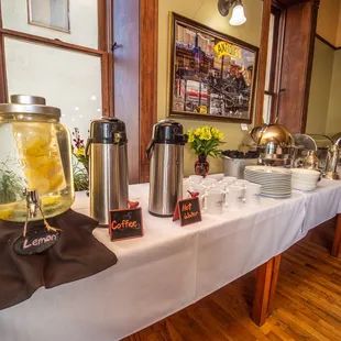 Coffee stations or full buffets.