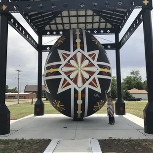 An enormous Easter Egg across the tracks from the Inn.