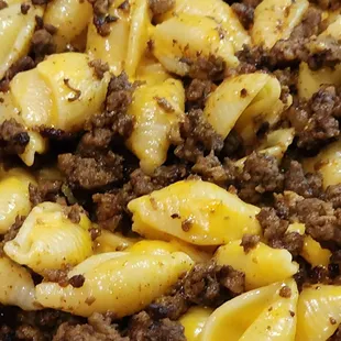 The build a mac bowl with taco meat