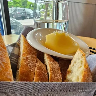 Free bread with homemade butter.